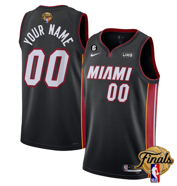 Men's Miami Heat Active Player Custom Black 2023 Finals Icon Edition With NO.6 Patch Stitched Basket