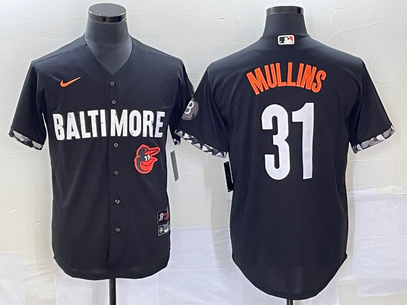 Men's Baltimore Orioles #31 Cedric Mullins Black 2023 City Connect Cool Base Stitched Jersey - Click Image to Close