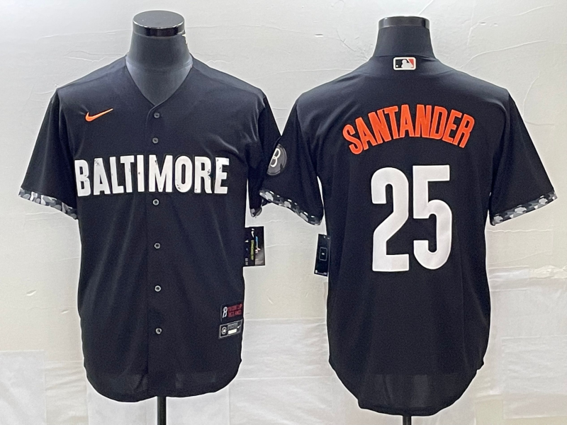 Men's Baltimore Orioles #25 Anthony Santander Black 2023 City Connect Cool Base Stitched Jersey