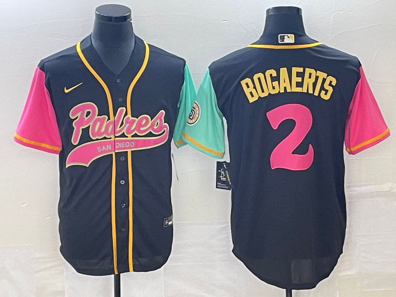 Men's San Diego Padres #2 Xander Bogaerts Brack NEW 2023 City Connect Cool Base Stitched Jersey - Click Image to Close