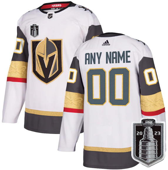 Men's Vegas Golden Knights Active Player Custom White 2023 Stanley Cup Final Stitched Jersey - Click Image to Close