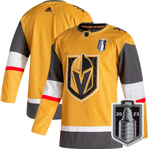 Men's Vegas Golden Knights Blank Gold 2023 Stanley Cup Final Stitched Jersey - Click Image to Close