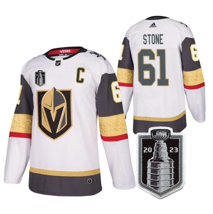 Men's Vegas Golden Knights #61 Mark Stone White 2023 Stanley Cup Final Stitched Jersey - Click Image to Close