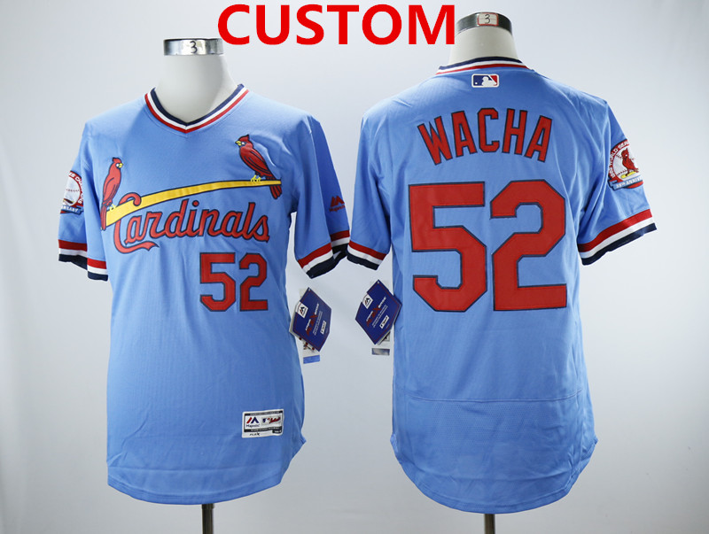 Men's St.Louis Cardinals Custom Light Blue Cooperstown Collection Flexbase Stitched MLB Jersey - Click Image to Close