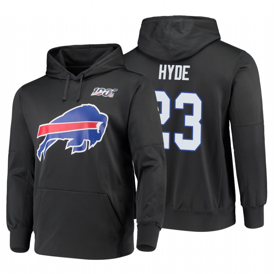 Buffalo Bills #23 Micah Hyde Nike 100 Primary Logo Circuit Name & Number Pullover Hoodie Charcoal