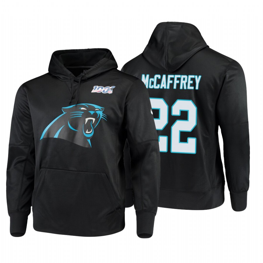 Carolina Panthers #22 Christian Mccaffrey Nike 100 Primary Logo Circuit Name & Number Pullover Hoodi