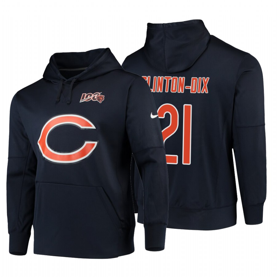 Chicago Bears #21 Ha Ha Clinton-Dix Nike 100 Primary Logo Circuit Name & Number Pullover Hoodie Navy