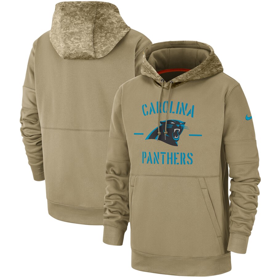 Carolina Panthers Nike Tan 2019 Salute to Service Sideline Therma Pullover Hoodie