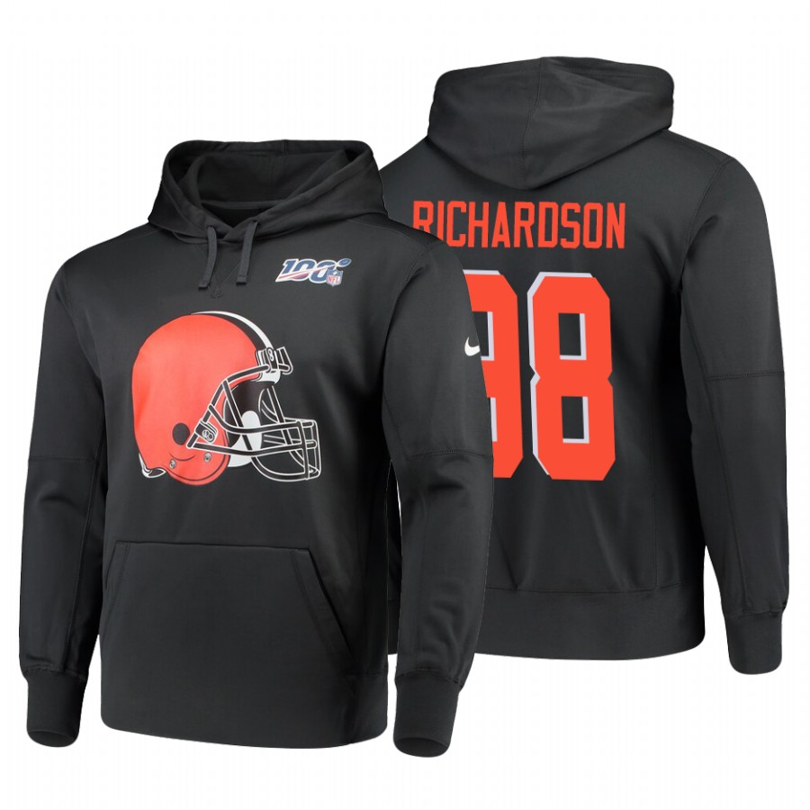 Cleveland Browns #88 Sheldon Richardson Nike 100 Primary Logo Circuit Name & Number Pullover Hoodie