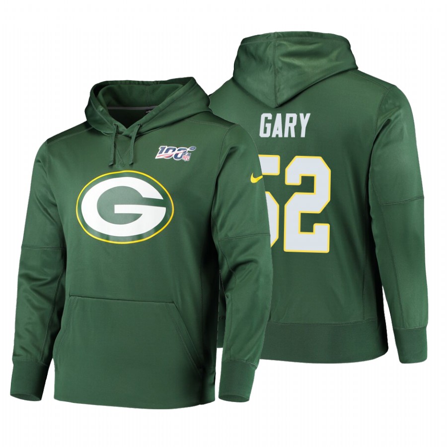 Green Bay Packers #52 Rashan Gary Nike 100 Primary Logo Circuit Name & Number Pullover Hoodie Green