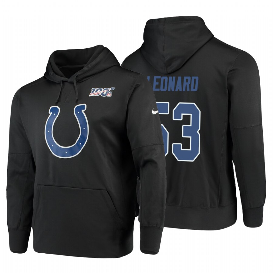 Indianapolis Colts #53 Darius Leonard Nike 100 Primary Logo Circuit Name & Number Pullover Hoodie An