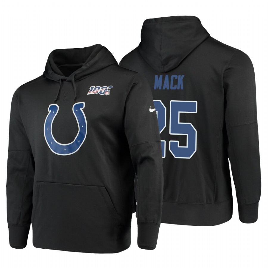 Indianapolis Colts #25 Marlon Mack Nike 100 Primary Logo Circuit Name & Number Pullover Hoodie Anthr