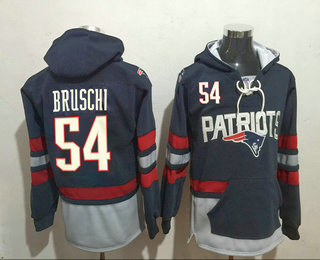 New England Patriots #54 Tedy Bruschi 2016 Navy Blue Team Color Stitched Hoodie