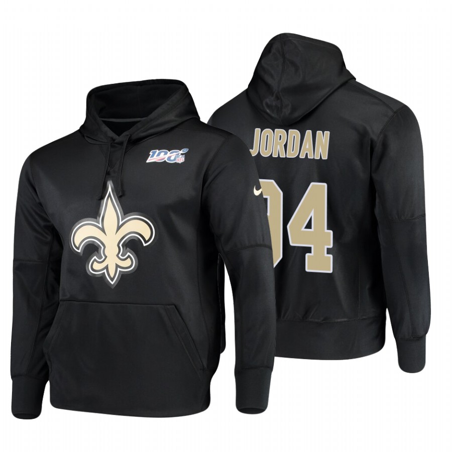 New Orleans Saints #94 Cameron Jordan Nike 100 Primary Logo Circuit Name & Number Pullover Hoodie Bl