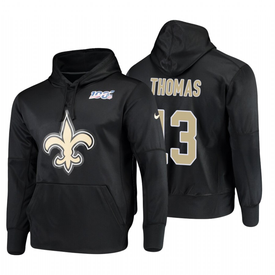 New Orleans Saints #13 Michael Thomas Nike 100 Primary Logo Circuit Name & Number Pullover Hoodie Bl