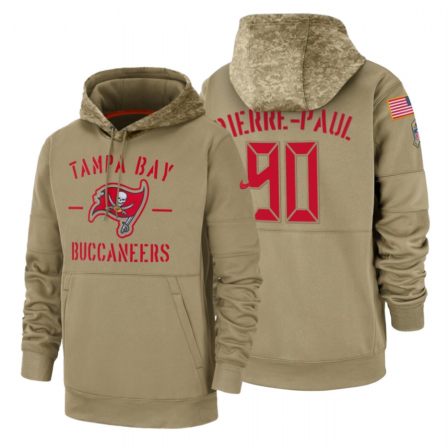 Tampa Bay Buccaneers #90 Jason Pierre-Paul Nike Tan 2019 Salute To Service Name & Number Sideline Th