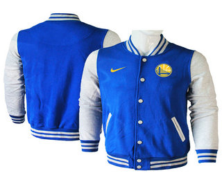 Golden State Warriors Blue Stitched NBA Jacket - Click Image to Close