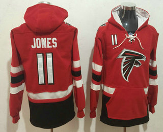 Atlanta Falcons #11 Julio Jones NEW Red Pocket Stitched Pullover Hoodie