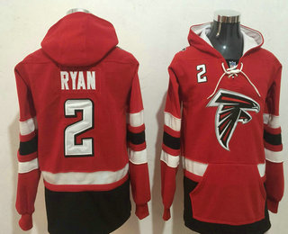 Atlanta Falcons #2 Matt Ryan NEW Red Pocket Stitched Pullover Hoodie