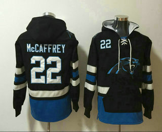 Carolina Panthers #22 Christian McCaffrey NEW Black Pocket Stitched Pullover Hoodie