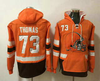 Cleveland Browns #73 Joe Thomas NEW Orange Pocket Stitched Pullover Hoodie
