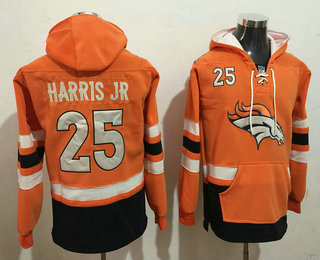 Denver Broncos #25 Chris Harris Jr 2016 Orange Team Color Stitched Hoodie - Click Image to Close