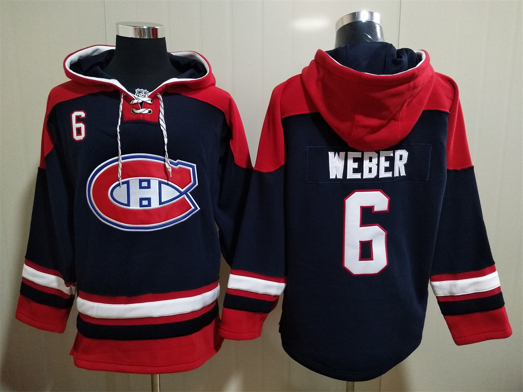 Montreal Canadiens #6 Shea Weber NEW Navy Blue Hockey Hoodie