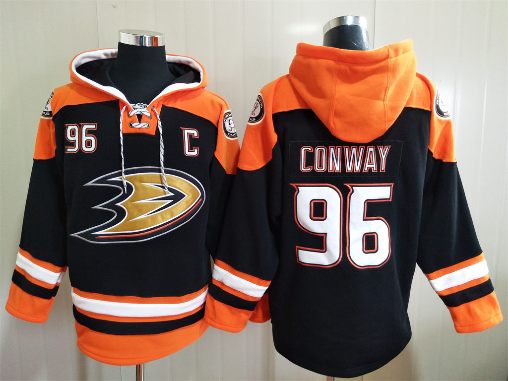 Hockey Anaheim Ducks #96 Charlie Conway Black Hoodie