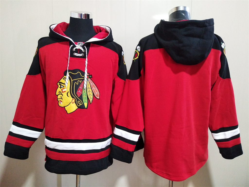 Chicago Blackhawks NEW Red Blank Hoodie - Click Image to Close
