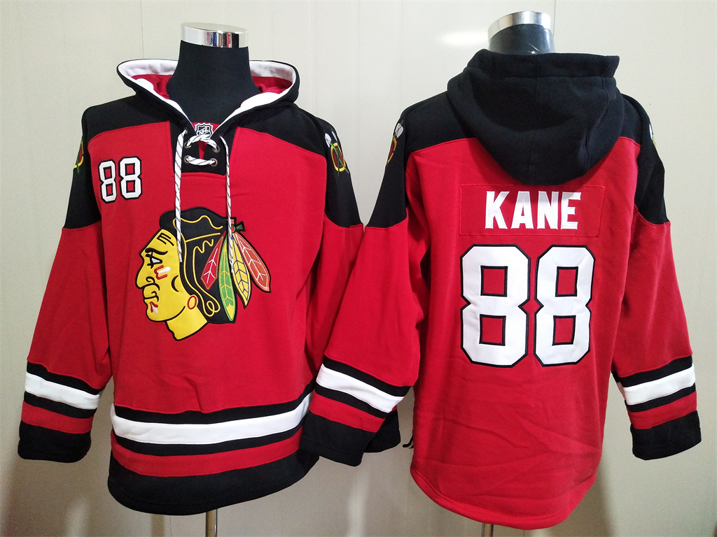 Chicago Blackhawks #88 Patrick Kane NEW Red Stitched Hoodie - Click Image to Close