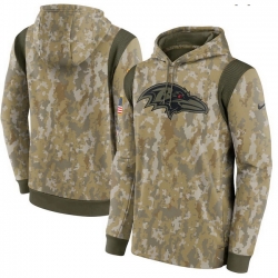 Baltimore Ravens Nike Camo 2021 Salute To Service Therma Performance Pullover Hoodie