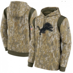 Detroit Lions Nike Camo 2021 Salute To Service Therma Performance Pullover Hoodie
