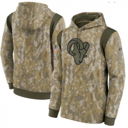 Los Angeles Rams Nike Camo 2021 Salute To Service Therma Performance Pullover Hoodie