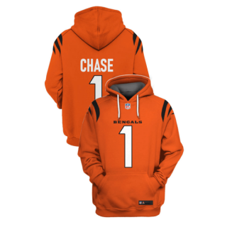 Orange Cincinnati Bengals #1 Ja'Marr Chase 2021 Pullover Hoodie