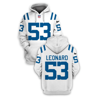 Indianapolis Colts #53 Darius Leonard White 2021 Pullover Hoodie