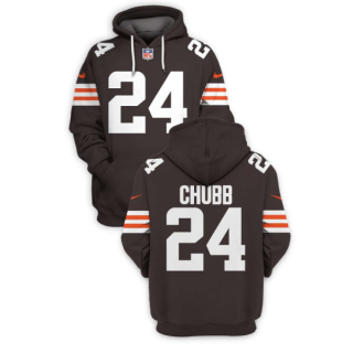 Cleveland Browns #24 Nick Chubb Brown 2021 New Pullover Hoodie