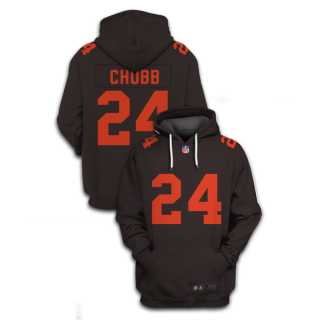 Cleveland Browns #24 Nick Chubb Brown 2021 Pullover Hoodie