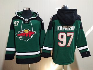 Minnesota Wild #97 Kirill Kaprizov Ageless Green Must-Have Lace-Up Pullover Hoodie