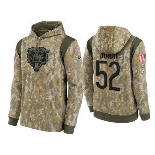 Chicago Bears #52 Khalil Mack Camo 2021 Salute To Service Therma Performance Pullover Hoodie