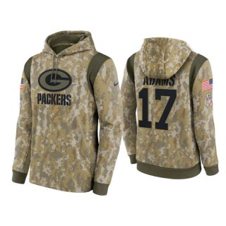 Green Bay Packers #17 Davante Adams Camo 2021 Salute To Service Therma Performance Pullover Hoodie