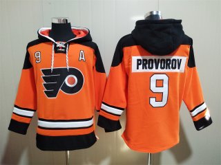 Philadelphia Flyers #9 Ivan Provoro Orange Ageless Must-Have Lace-Up Pullover Hoodie