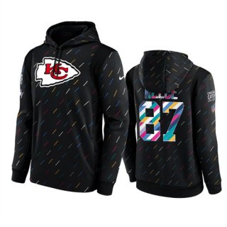 Kansas City Chiefs #87 Travis Kelce 2021 Charcoal Crucial Catch Therma Pullover Hoodie