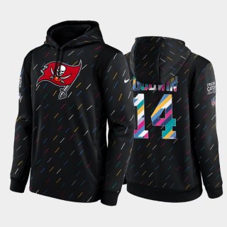 Tampa Bay Buccaneers #14 Chris Godwin 2021 Charcoal Crucial Catch Therma Pullover Hoodie