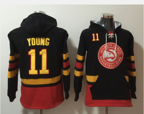 Atlanta Hawks #11 Trae Young NEW Black Pocket Stitched NBA Pullover Hoodie - Click Image to Close
