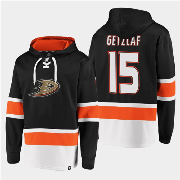 Anaheim Ducks #15 Ryan Getzlaf Black Ageless Must-Have Lace-Up Pullover Hoodie - Click Image to Close