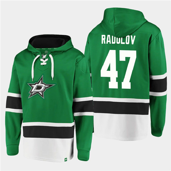 Dallas Stars #47 Alexander Radulov Green Ageless Must-Have Lace-Up Pullover Hoodie