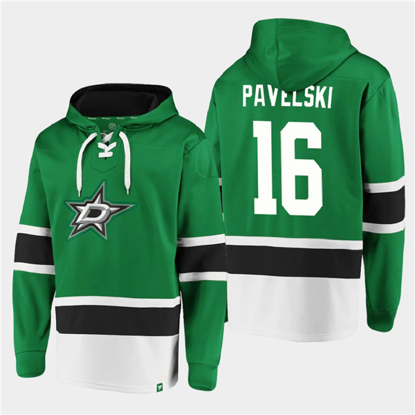 Dallas Stars #16 Joe Pavelski Green Ageless Must-Have Lace-Up Pullover Hoodie