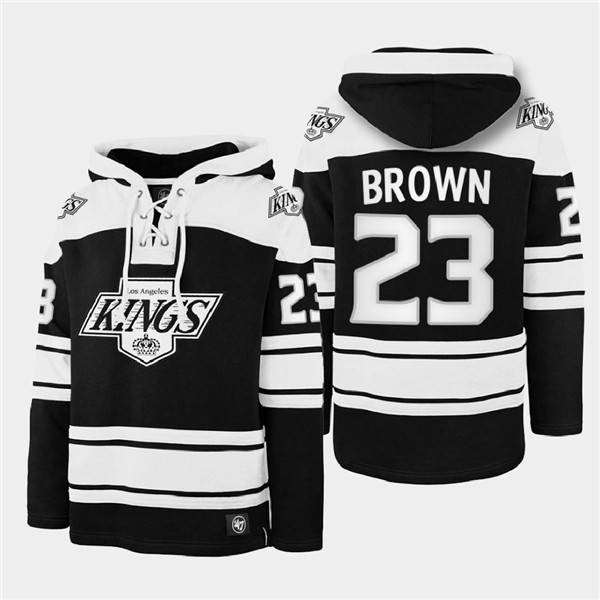 Los Angeles Kings #23 Dustin Brown Black Ageless Must-Have Lace-Up Pullover Hoodie