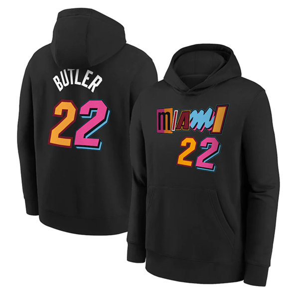 Miami Heat #22 Jimmy Butler Black Pullover Hoodie