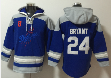Los Angeles Dodgers #8 #24 Kobe Bryant Blue Ageless Must Have Lace Up Pullover Hoodie
